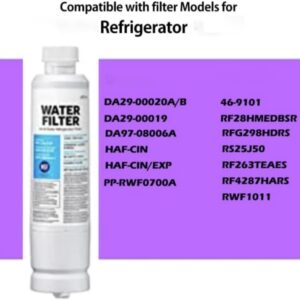 Replacement For Samsung HAF-CIN/EXP Refrigerator Water Filter – Compatible with DA29-00020B & DA97-08006A-1 – Carbon Block Filtration, 99% Contaminant Reduction – Fresh Drinking Water – 6-Month Life (2 Pack)