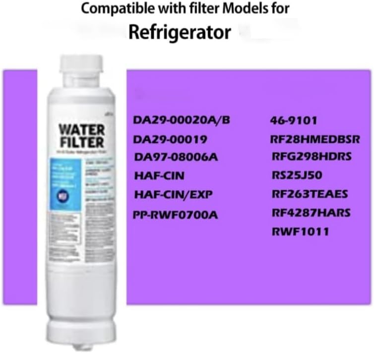 Replacement For Samsung HAF-CIN/EXP Refrigerator Water Filter – Compatible with DA29-00020B & DA97-08006A-1 – Carbon Block Filtration, 99% Contaminant Reduction – Fresh Drinking Water – 6-Month Life (2 Pack) - Image 2
