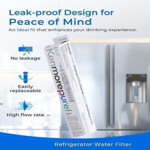 Replacement For Kenmore Water Filter for 9990 Type – Activated Carbon Filtration, Reduces Chlorine & Odor, Easy Install – 1 Pack (6-Month Replacement)