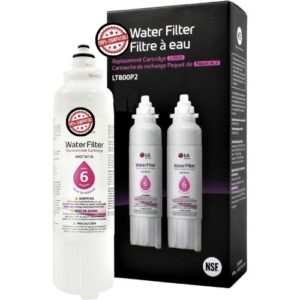 Replacement For LG Water Filter for LT800P Type – 6-Month / 200 Gallon Capacity, Activated Carbon Filtration, Easy Install (2 Pack)