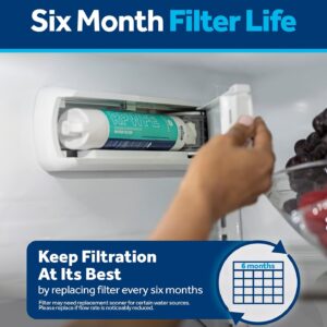 Replacement For GE RPWF Style Refrigerator Water Filter Replacement, Certified to Reduce Lead, Microplastics, PFOA/PFOS & 50+ Impurities, Fits Select French Door Refrigerators, Pack of 1