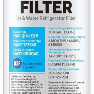 Replacement For Samsung Refrigerator Water and Ice, Carbon Block Filtration for Clean, Clear Drinking Water, HAF-QIN-3P, (Pack of 3)