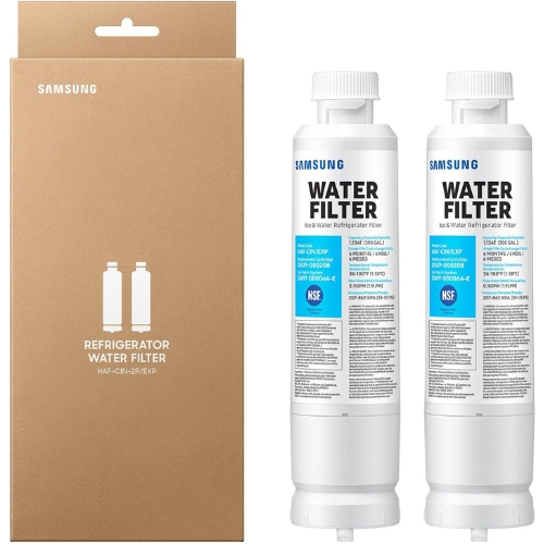 Samsung HAF-CIN-2P/EXP Genuine Refrigerator Water Filter – 6-Month Filter Life, Easy Installation - Pack of 2