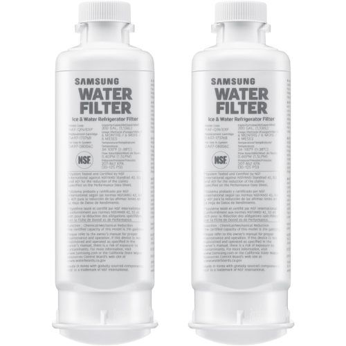 Samsung HAF-QIN-2P/EXP Genuine Refrigerator Water Filter – 6-Month Filter Life, Easy Installation - Pack of 2