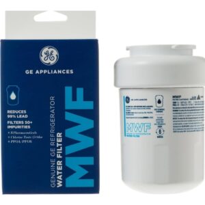 GE MWF Genuine Refrigerator Water Filter – Reduces Lead, Sulfur & Other Impurities, 6-Month Filter Life - Pack Of 1
