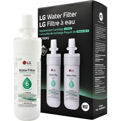 LG LT700P2 Genuine Refrigerator Water Filter – 6-Month / 200-Gallon, White - Pack Of 1